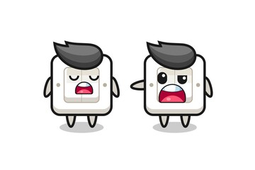 illustration of the argue between two cute light switch characters