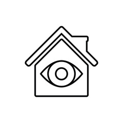 home icon with eye. Smart house icon