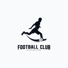 Fototapeta na wymiar Football player silhouette Logo design vector
