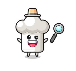 illustration of the chef hat mascot as a detective who manages to solve a case