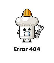 error 404 with the cute chef hat mascot