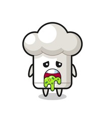 the cute chef hat character with puke