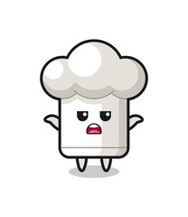 chef hat mascot character saying I do not know
