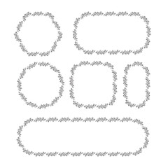 Obraz premium floral decoration border frame element and leaves illustration