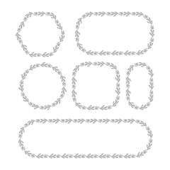 Obraz premium floral decoration border frame element and leaves illustration