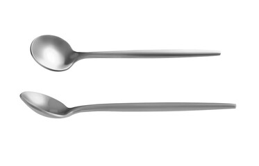 Stainless spoon on a white background
