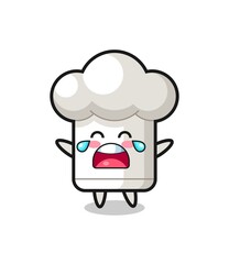 the illustration of crying chef hat cute baby