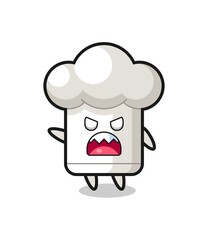 cute chef hat cartoon in a very angry pose