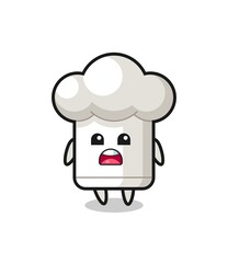 chef hat illustration with apologizing expression, saying I am sorry