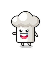 chef hat cartoon with very excited pose
