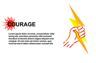 Courage and illustration icon concept.