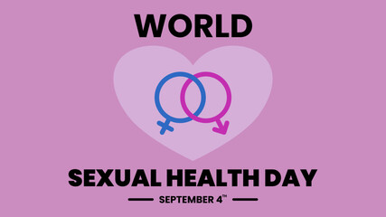 WSHD World Sexual Health Day illustration with love and male female sign
