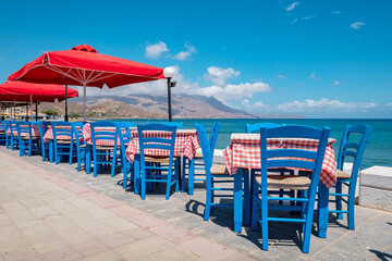 Seaside taverna in Kissamos. Crete, Greece
