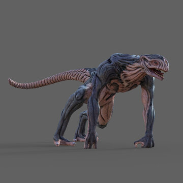 3D-illustration of an isolated dangerous alien