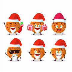 Santa Claus emoticons with basketball cartoon character
