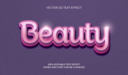 Editable beauty text effect vector	