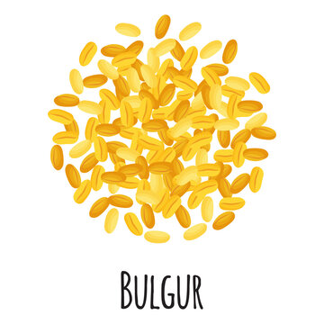 Bulgur for template farmer market design, label and packing. Natural energy protein organic super food.