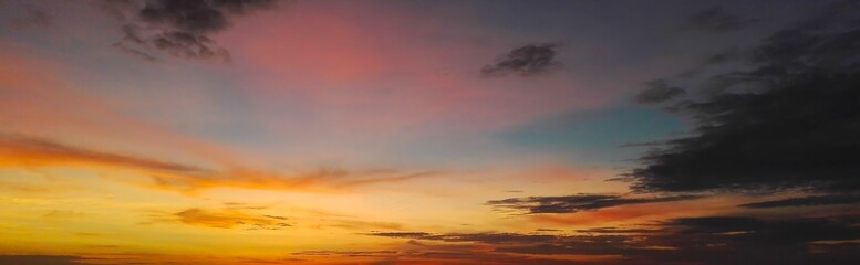 Horizontal vivid orange light sky background