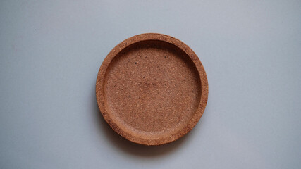 Cork coasters on white background