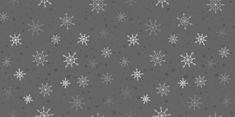 Snowflakes seamless pattern. Christmas background vector illustration. For wrapping paper, design, postcard, fabric, baby clothes, baby room. Christmas and New Year concept.
