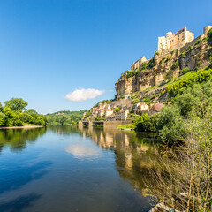 View at the Beynac-et-Cazenac village near Dordogne river - France