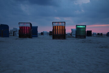 beleuchtete Strandk&ouml;rbe