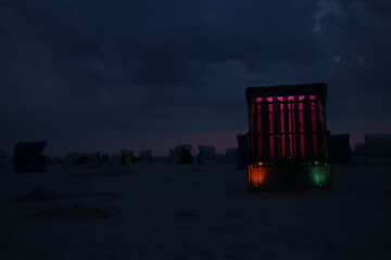 beleuchteter Strandkorb