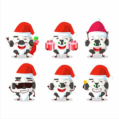 Santa Claus emoticons with soccer ball cartoon character