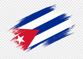 Cuba  flag with brush paint textured isolated  on png or transparent background,Symbol Cuba,template for banner,advertising ,promote, design,vector,top gold medal winner sport country