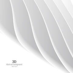 3d volume white pure background, play of light and shadow on white macro shape