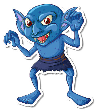 recommend clip art: A goblin cartoon character sticker