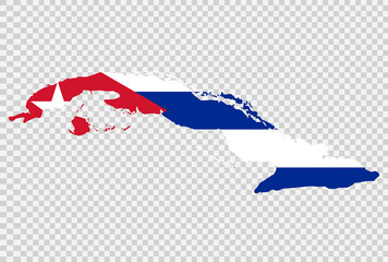 Cuba flag on map isolated  on png or transparent  background,Symbol of Cuba,template for banner,advertising, commercial,vector illustration, top gold medal sport winner country