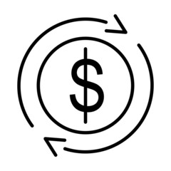 Money Transfer Vector Line Icon Design