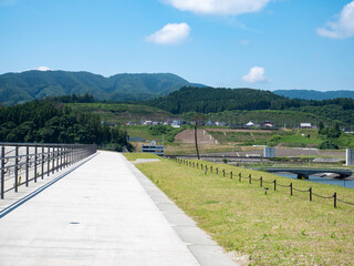 Fototapeta na wymiar 夏の青空と陸前高田の風景