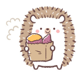 ハリネズミと焼き芋