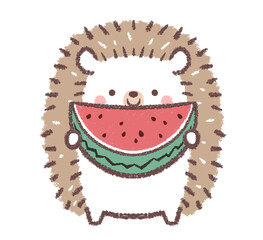 ハリネズミとスイカ