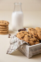 chocolate cookies and milk