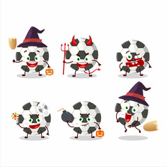 Halloween expression emoticons with cartoon character of soccer ball