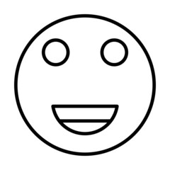 Happy Face Vector Line Icon Design