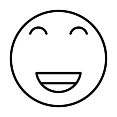 Blush Face Vector Line Icon Design