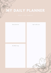 Day Planner. Modern planner template. planner and to do list.