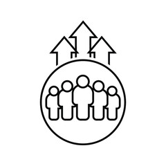 Team vector icon. Teamwork illustration symbol. Outsourcing sign or logo.
