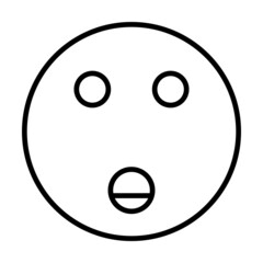 Shocking Smiley Face Vector Line Icon Design