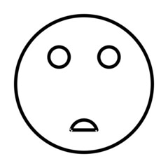 Sad Face Smiley Vector Line Icon Design