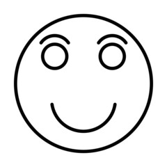 Happy Smiley Face Vector Line Icon Design