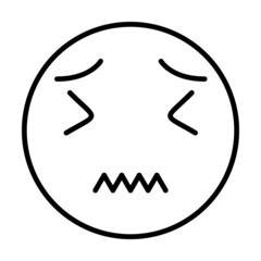Disapointed Face Vector Line Icon Design