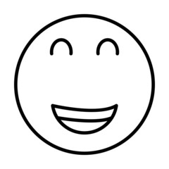 Blushed Smiley Face Vector Line Icon Design