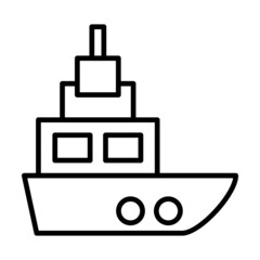 Ship Vector Line Icon Design