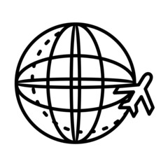 World Tour Vector Line Icon Design