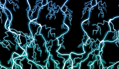 blue lightning black background